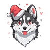Cute Christmas Party Husky