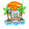 Sloth on the beach