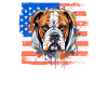 Boxer-Hunderasse Boxer-Hunde USA-Flagge