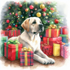 Golden Retriever à Noël