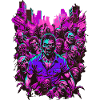 Neon Lights Zombie Illustration