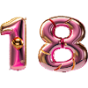 18 - Pink Golden Foil Balloon