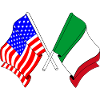 Flag USA and flag Italy