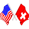 Flag USA and flag Switzerland