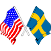 Flag USA and flag Sweden