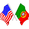 Flag USA and flag Portugal