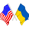 Flag USA and flag Ukraine