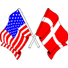 Flag USA and flag Denmark