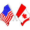 Flag USA and flag Canada