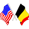 Flag USA and flag Belgium