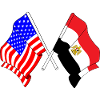 Flag USA and flag Egypt