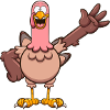Waving Cartoon Turkey