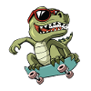 Cool T-Rex Dinosaur Skateboard