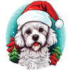 Bichon Dog Celebrating Christmas