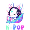 Kanin med hovedtelefoner Chibi Kawaii K-Pop Kanin
