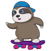 Sloth Skater Skateboard Sport