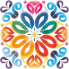 Abstrakte Blumenpracht: Buntes Dot-Art-Design