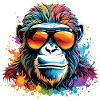 Monkey Trendige bunte Sonnenbrille.
