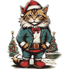 Christmas Cat Illustration
