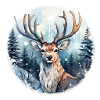 Deer in snowy forest