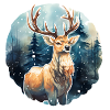 Deer in snowy forest