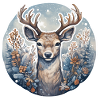 Winter landscape with deer