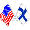 Flag USA and flag Finland