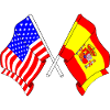 Flag USA and flag European Spain