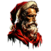 Sad melancholic Santa Claus