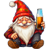 Christmas gnome with beer glass
