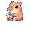 Kawaii Capybaras Bubble Tea Boba Capybara