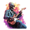 Skeleton Playing Electric Guitar