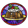 Christmas pudding. Christmas illustration