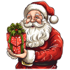 Knuffiger Weihnachtsmann mit Weihnachtsgeschenk