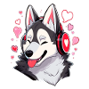 Cute Christmas Husky DJ