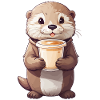 Otter Kaffeezeit Süßes Kaffee Tierdesign