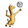 Børn giraffer fan volleyball spil volleyball net