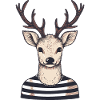 Hipster deer with antlers