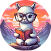 Well-read alpaca before sunrise