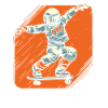 Skateboard Skater Astronaut