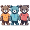The Three Cuddly Teddies