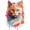 Süße dreifarbige Katze