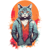 Chat gris froid