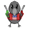 Pompiste à la station-service Crow