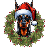 Dobermann Weihnachtshut Design