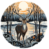 Winter landscape with deer