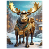Steampunk Winterlandschaft Elch 1.2