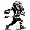 Lion playing American football