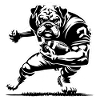 Bulldog Playing American Football eNFLamed