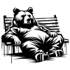 Lazy Bear på Park Bench | Berlin Bjørn